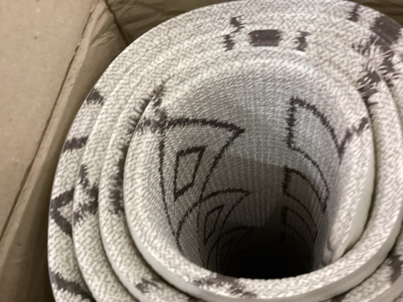 Condition photo showing As Is for Baby Care Play Mat (Large, Nordic Trails - Tribal) 82'' x 55'' Original One-Piece Reversible Rollable Waterproof Play Mat for Infants, Babies, Toddler, and Kids Nordic Trails - Tribal Large