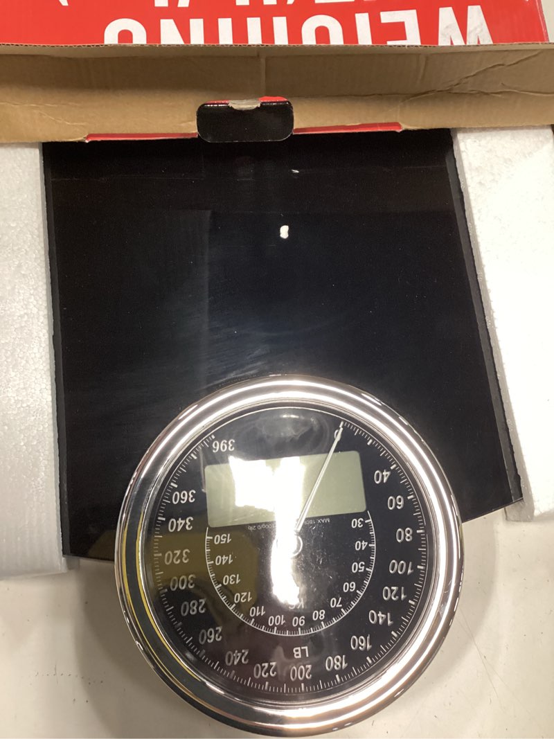 Condition photo showing Good Condition for eilison highly advance 2-in-1 digital & analog weighing scale for body weight-400lbs, 4 high precison gx sensor accurate, thick tempered glass, extra large display (black)