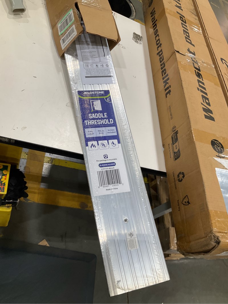 Condition photo showing Good Condition for 6''w x 1/4''h x 48''l - commercial aluminum door threshold(mill aluminum)- door saddle- ada accessible barrier free- fire rated- door thresholds for exterior doors - b304a 6''w x 1/4''h x 48''l mill aluminum