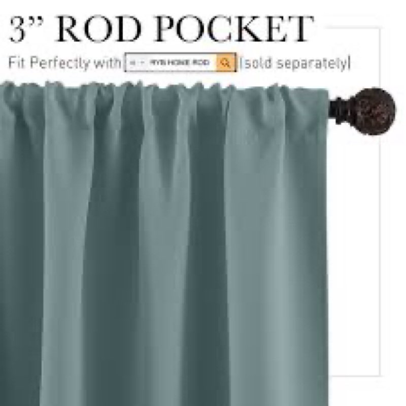 ryb home blue blackout curtains for living room ceiling to floor privacy window curtains room darken,52”w x 90”l