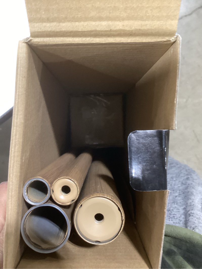 Condition photo showing Good Condition for 1-1/8 Inch Diameter Faux Wood Curtain Rod with Wood Grain Finials, 72-144 inch Telescoping Double Curtain Rods for window width 68-140 inch, 1 pack 72-144'' Chestnut color