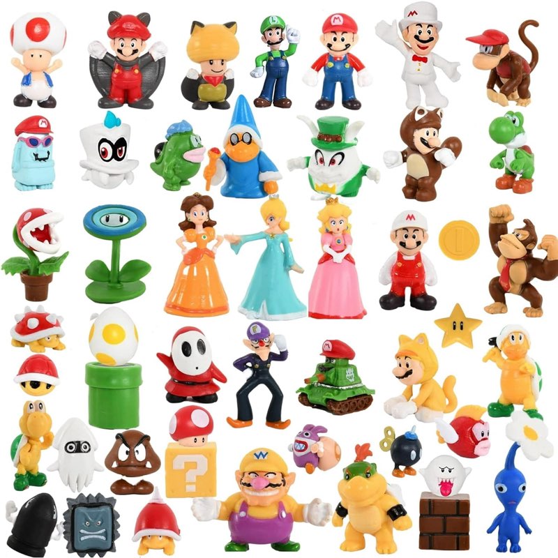Mario Brothers 25 Piece Deluxe Christmas Ornament Set with Random Mario and Friends Characters (Uniq