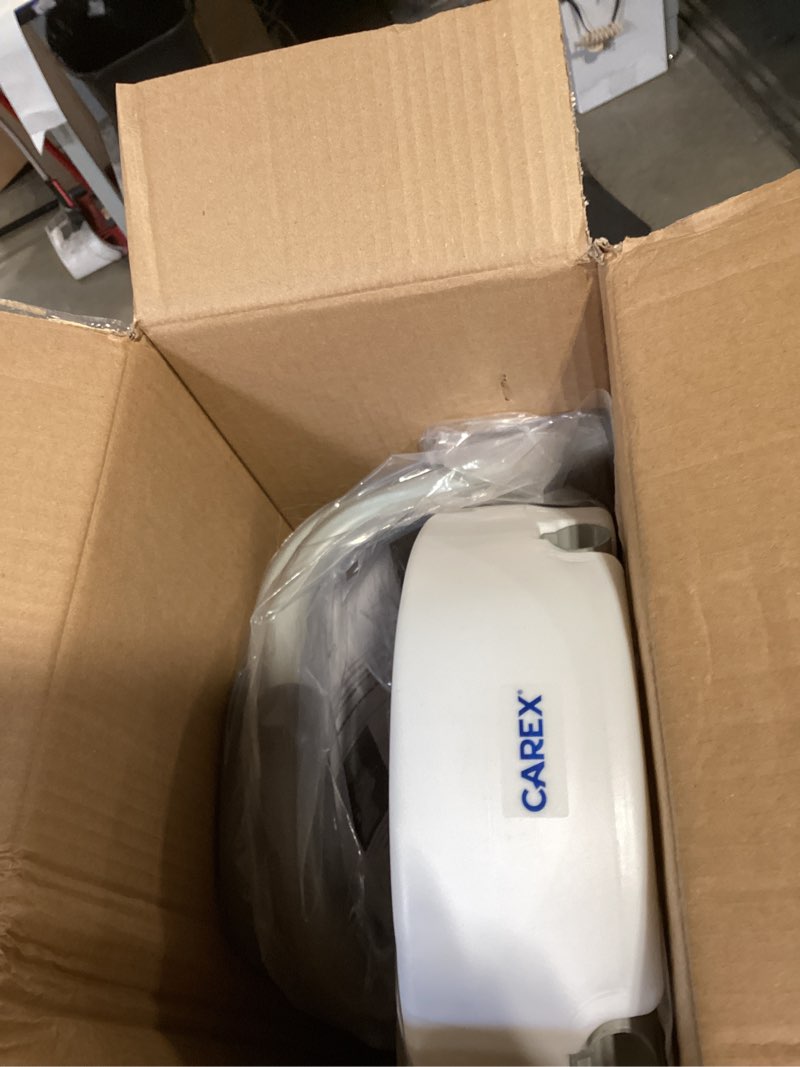 Condition photo showing Good Condition for carex 3.5 inch raised toilet seat with arms, elongated toilet seat riser, up to 250 lbs capacity, elevating & raising seat for elderly & handicap, universal, slip-resistant with padded handles, white