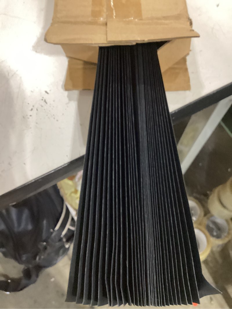 Condition photo showing As Is for redi shade no tools original blackout pleated paper shade black, 36" w x 72" l, 6 pack 36"w x 72"h