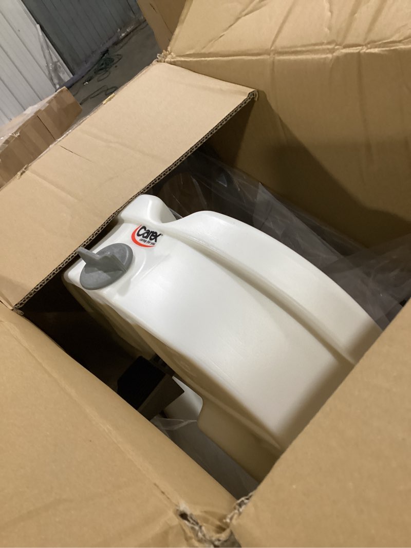 Condition photo showing Good Condition for carex e-z lock raised toilet seat with handles, 5" toilet seat riser with arms, handicap raised toilet seat for seniors and elevated toilet seat