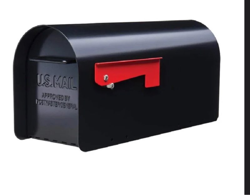 Ironside Large, Steel, Post Mount Mailbox, Black