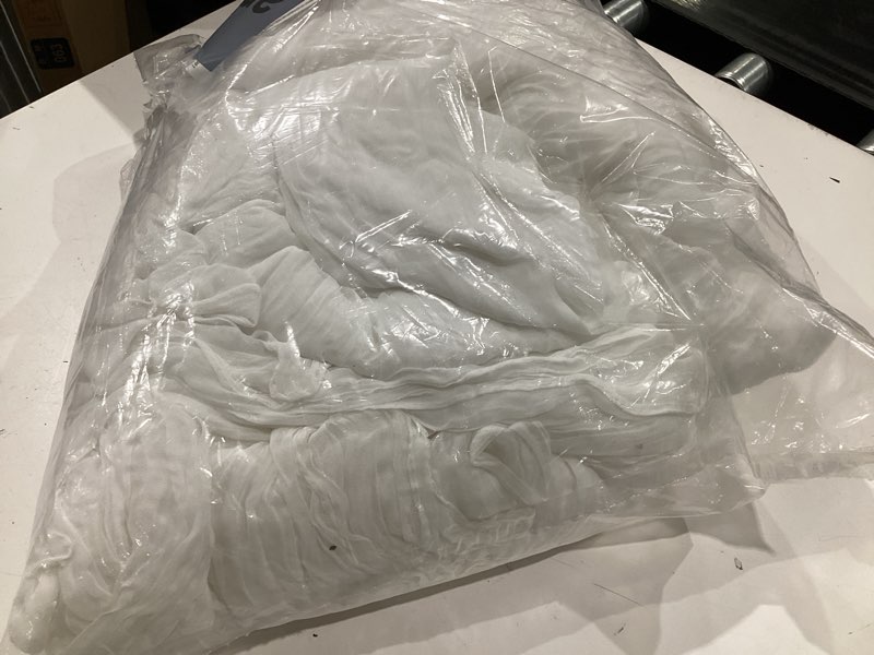 Condition photo showing Good Condition for 12 pack white cheesecloth table runner 10ft gauze cheese cloth table runner 35x120 inch boho sheer rustic fabric for party decor baby shower wedding holiday decorations white 12 pcs - 10ft