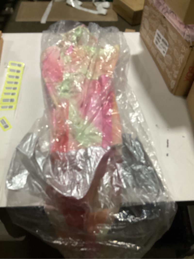 Condition photo showing Good Condition for Adrianna Papell Women's Printed Sateen Long Dress 10 Pink Multi