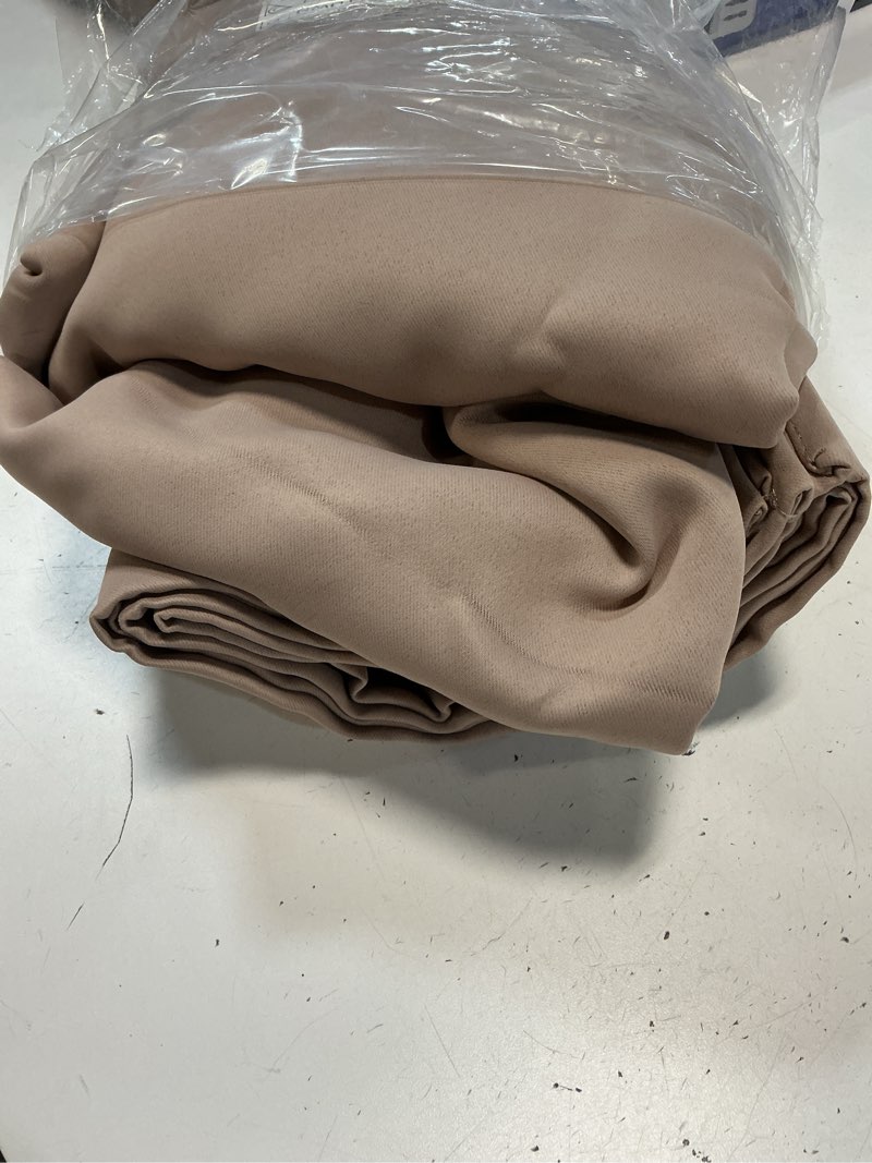 Condition photo showing New/Like New for NICETOWN Sleep Blackout Curtains 84 inches Length for Small Windows, Noise Reducing and Block Draft Panels for Door Doorway Laundry Office Luxury Decor Theme (2 Panels, Taupe, W52 x L84) Taupe 52"W x 84"L (Pack of 2)