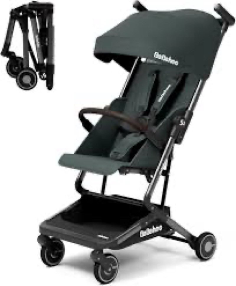 lightweight travel baby stroller, foldable portable airplane compact umbrella strollers for toddler 1-3 years (full canopy,deep green)