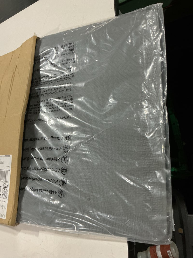 Condition photo showing Good Condition for ophanie kitchen mats for floor, 3/4 inch thick kitchen rugs, 20x48 anti fatigue standing cushioned mat, waterproof,comfort ergonomic mat for office, home, sink, grey non-slip bottom grey 48"l x 20"w x 0.8"th