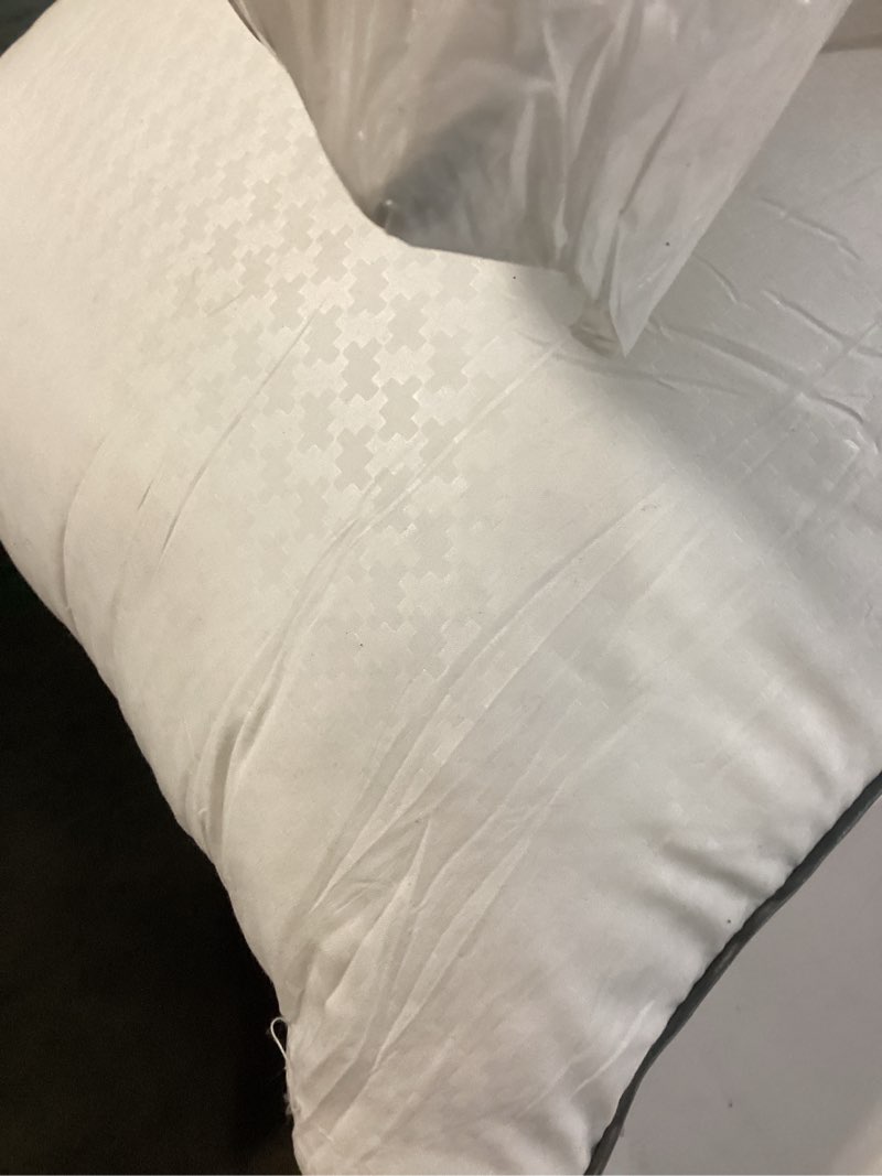 Condition photo showing As Is for pillows standard size set of 4, ultra thick down alternative bed pillows,cooling hotel quality standard pillow for back, stomach or side sleepers, machine washable(white,4 pack) standard 4
