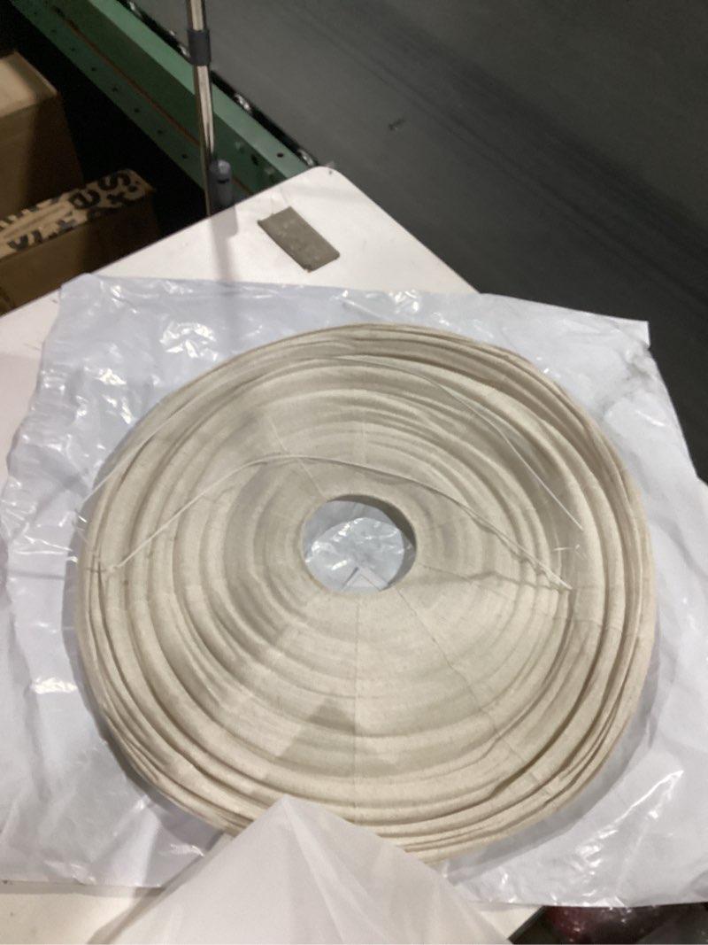 Condition photo showing Good Condition for large hanging lamp shade 20inch round linen pendant lamp shade can replace paper lanterns hanging lantern handmade minimalist decorations suitable for living room, hallway bedroom, and kitchen