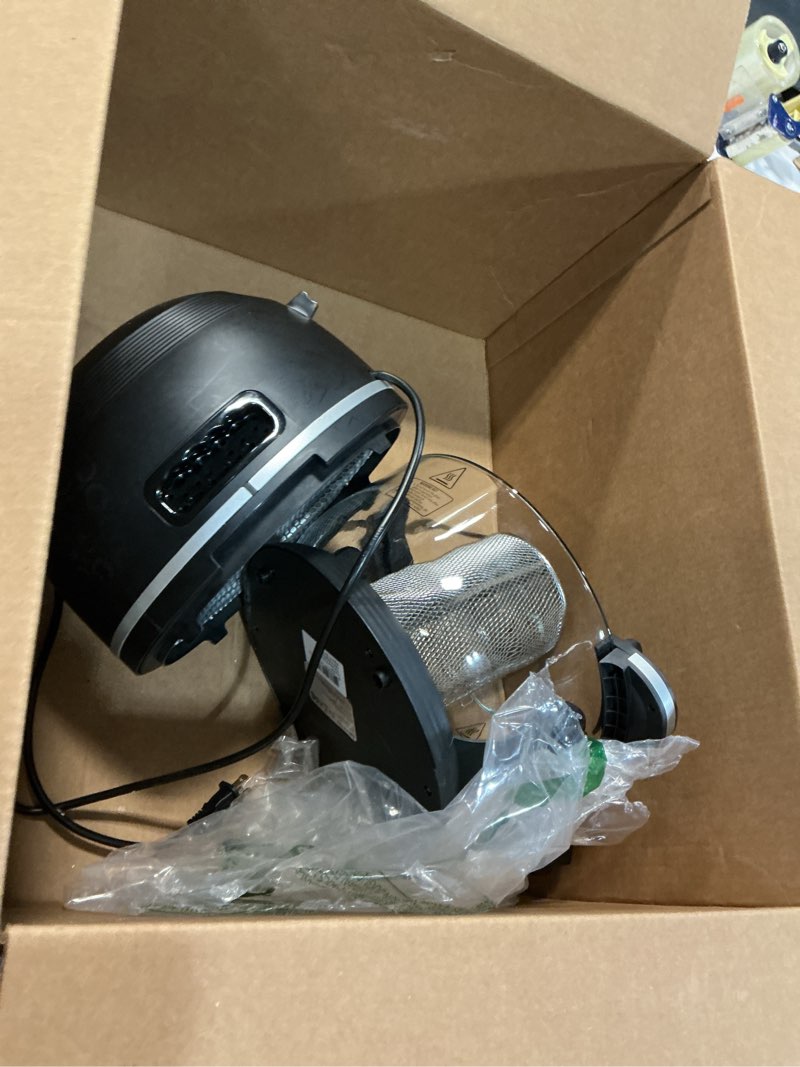 Condition photo showing As Is for non toxic air fryer™ pro | 9-in-1 glass air fryer | self-cleaning | 5 quart | rotisserie and tumbler | 400f vortex for even cooking, bpa-free teflon free, recrisp, roast, bake, black