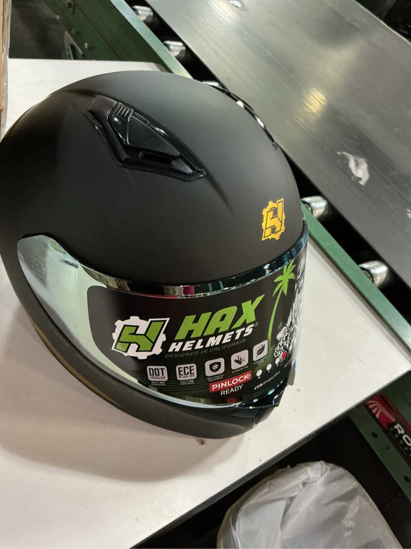 Condition photo showing Good Condition for HAX Obsidian Full Face Dual Visor Adult Motorcycle Helmet for Motorbike Street Bike with Pinlock Ready DOT Approved Matte Black Gold L Matte Black Gold Large