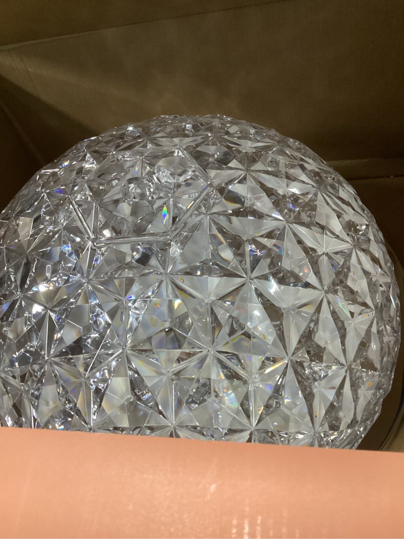 Condition photo showing Good Condition for allen + roth avalyn 12.99-in chrome indoor 1 -light led flush mount light with acrylic shade