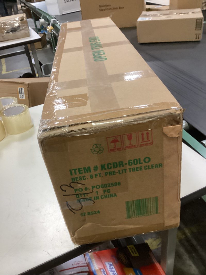 Condition photo showing New/Like New for National Tree Company 6 ft Pre-Lit Artificial Christmas Tree, Kincaid Spruce, 400 Clear Lights, 700 Tips, Includes Stand, green 6ft Tree