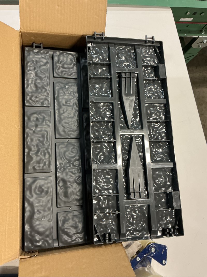 Condition photo showing New/Like New for brick effect garden fence,flower bed border detachable splicing garden fence,simulation bricks fencing panels garden edging decoration,4 pieces,grey.
