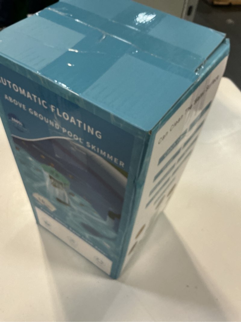 Condition photo showing New/Like New for above ground pool skimmer,no installation required, no adjustable bracket required,comes with 10 filter socks, special note: the pool pump flow rate must not exceed 2100 gph(turquoise) 8inch turquoise