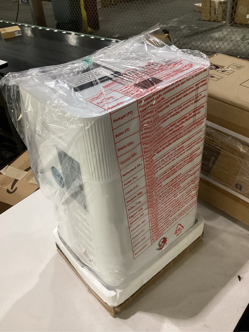 Condition photo showing New/Like New for humlabs 52 pints dehumidifier for home, 4500 sq. ft dehumidifier for basement with drain hose, 3 modes, ultra quiet, auto defrost and 24hr timer, for bedroom, garage, rv and large room white 52 pint