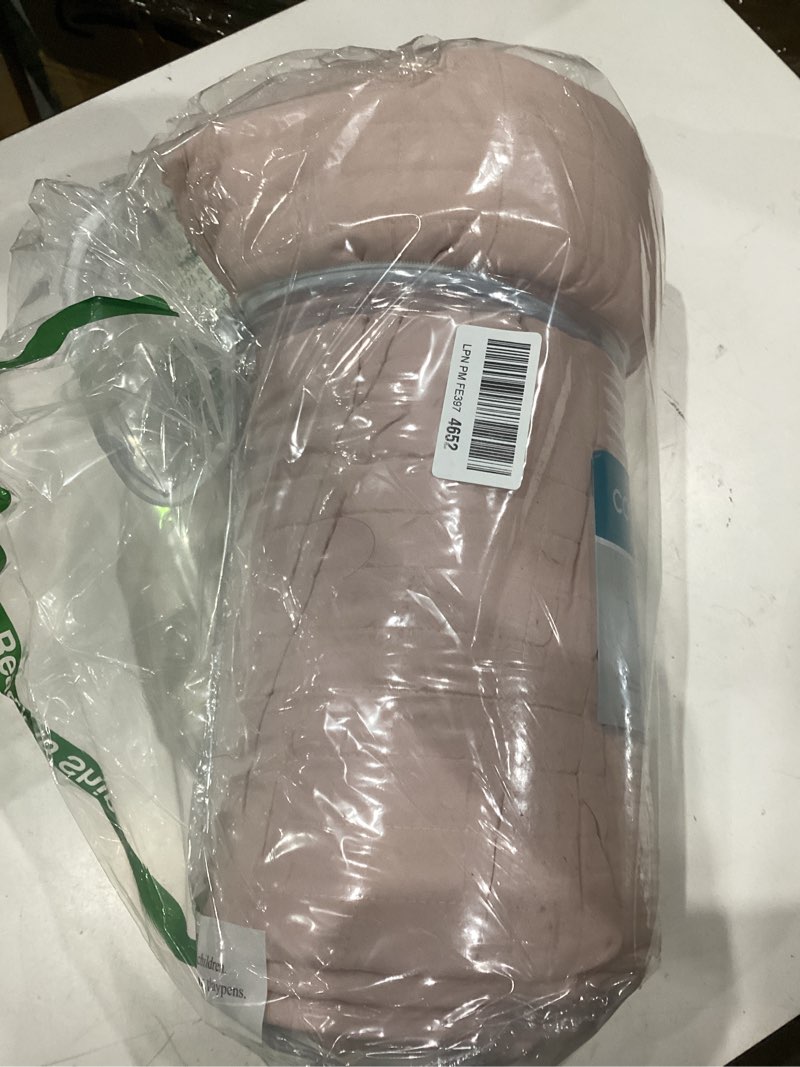 Condition photo showing As Is for Comfort Spaces Daybed Cover - Luxe Double Sided-Quilting, All Season Cozy Bedding with Bedskirt, Matching Shams, Kienna Blush 75"x39" 5 Piece Blush Daybed (75"x39")