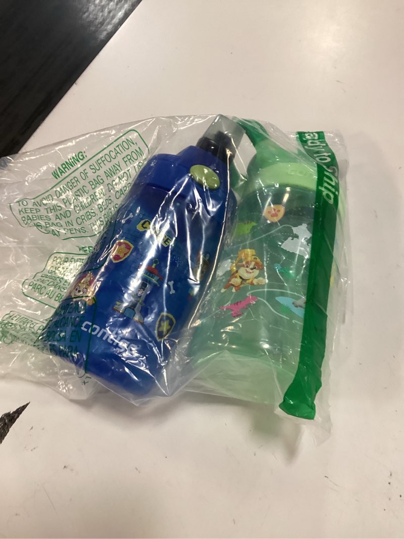 Condition photo showing New/Like New for contigo aubrey kids water bottle paw patrol blue/green 14 oz (pack of 2)