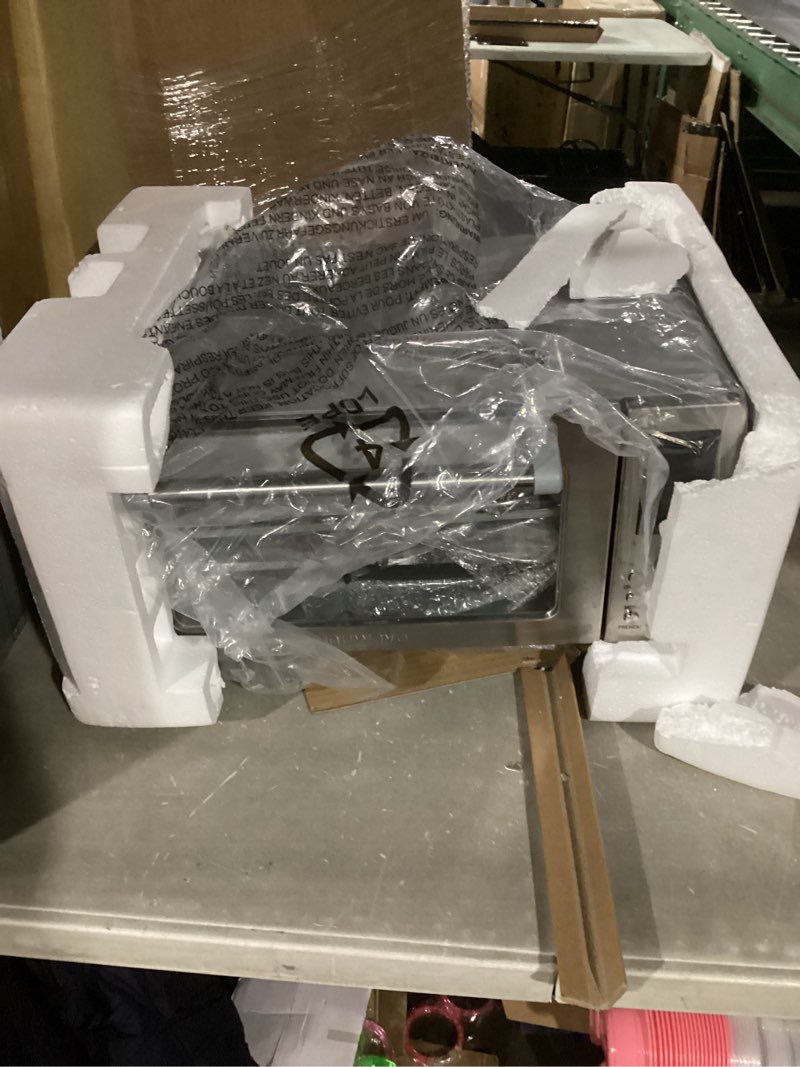 Condition photo showing New/Like New for Nuwave Bravo Air Fryer Toaster Smart Oven, 10-in-1 Countertop Convection, 1800 Watts, 21-Qt Capacity, 50°-450°F Temp Controls, Top and Bottom Heater Adjustments 0%-100%, PFAS Free, Stainless Steel Brushed Stainless Steel 21QT Bravo Oven