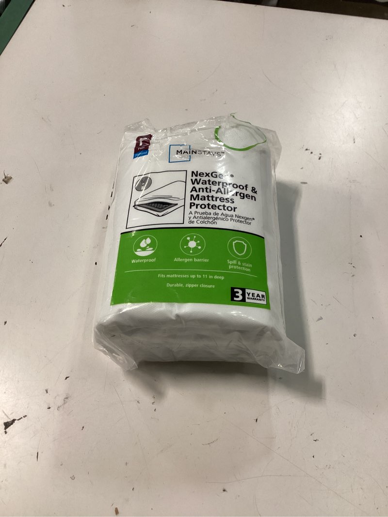 Condition photo showing New/Like New for mainstays nexgen waterproof anti-allergen zippered mattress protector, full