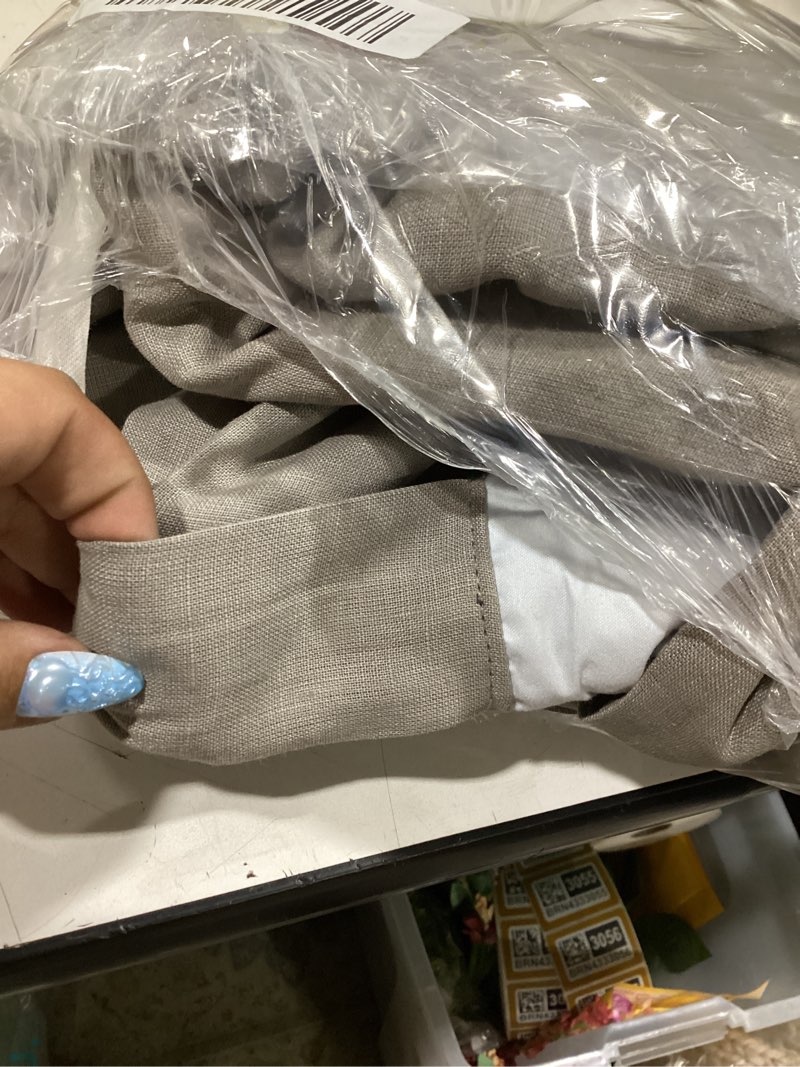 Condition photo showing Good Condition for grey linen heavy duty curtains quince 