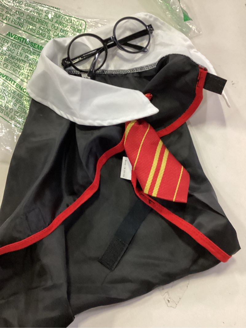 Condition photo showing Good Condition for Halloween Dog Costume Pet Wizard Shirt Cat Soft Clothes for Dogs Cats Soft Hoodies with Glasses (Large) Large(Neck:21") Red01