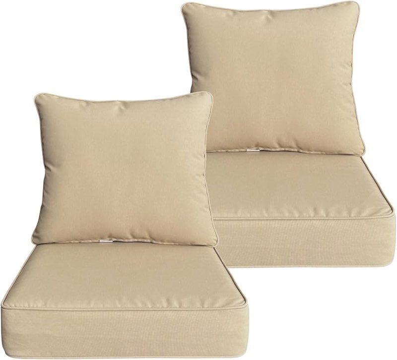 Goodgoods 24x24 inch Outdoor/Indoor Deep Seat Patio Cushion Set of 1 Resilient Foam Filling Water Re