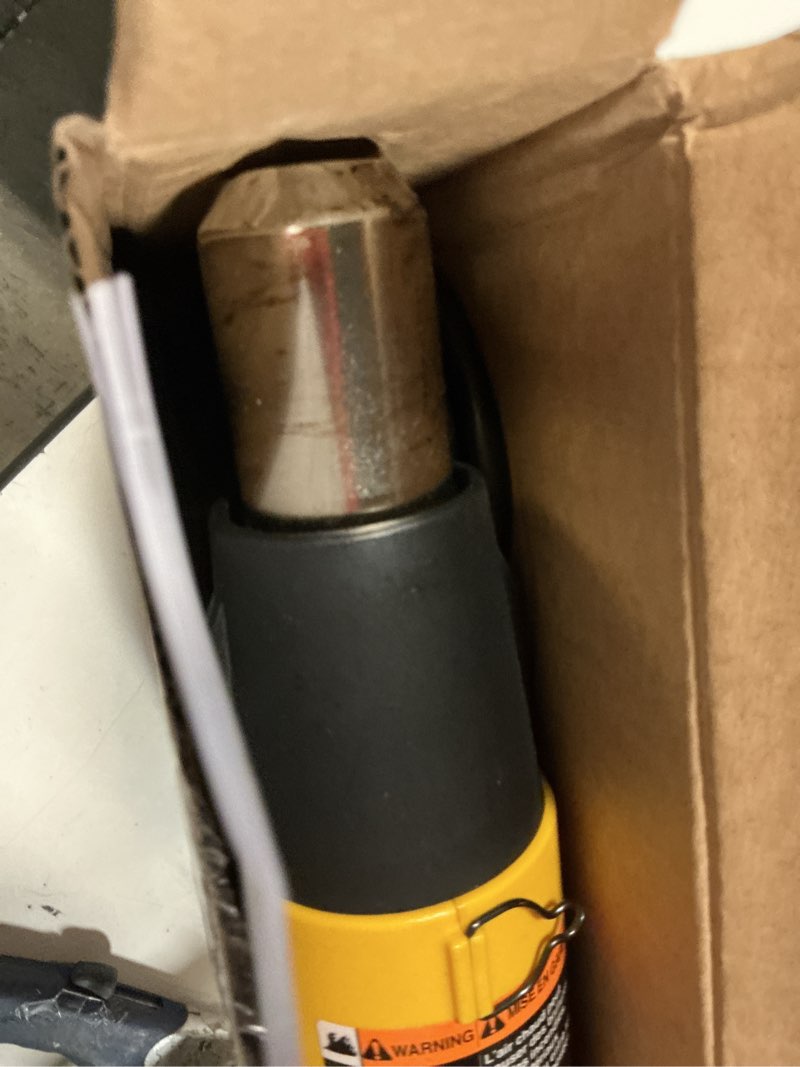 Condition photo showing As Is for wagner spraytech 2417344 ht1000 heat gun kit, 3 nozzles included, 2 temp settings 750?f & 1000?f, great for shrink wrap, soften paint, bend plastic pipes, loosen bolts and more ht1000 (kit)