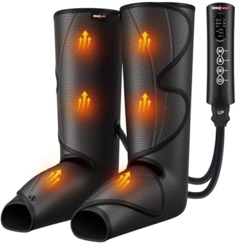 muchoo foot & calf air massager with heat revives tired muscles and aching feet