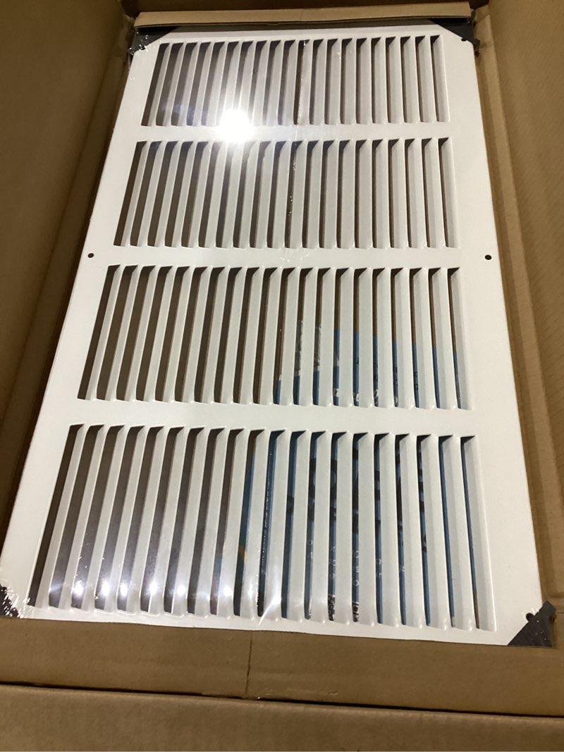 Condition photo showing New/Like New for Fits 20x10 Duct Opening | Steel Return Air Grille by Handua | Vent Cover Grill for Sidewall and Ceiling | White | HVAC Cold Air Intake Grille | Outer Dimensions: 21.75"W X 11.75" 1 20"W x 10"H [Duct Opening]