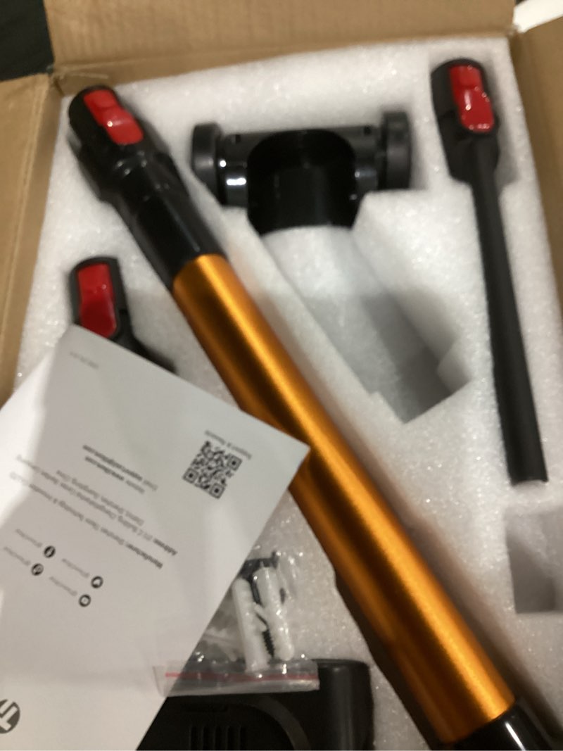 Condition photo showing Good Condition for tikom v500 cordless vacuum cleaner for home, 40000pa/450w stick vacuum with led touch screen, charging wall dock, anti-tangle, lightweight handheld vacuum for pet hair, hard floor, carpet black&gold