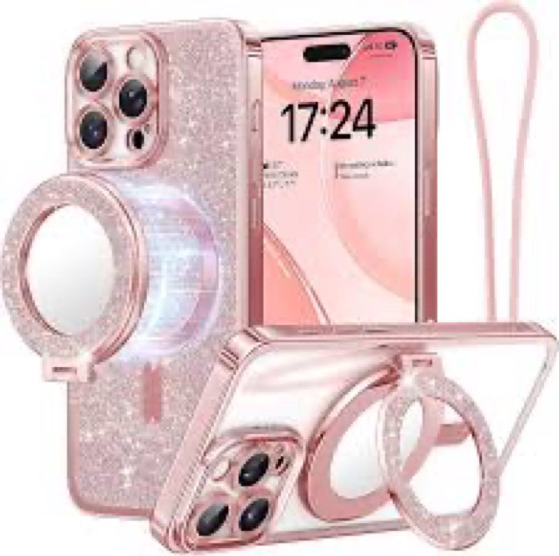 Meifigno Designed for iPhone Air Case with Ring Stand (6.5"), [Built-in Mirror] [Compatible with Mag