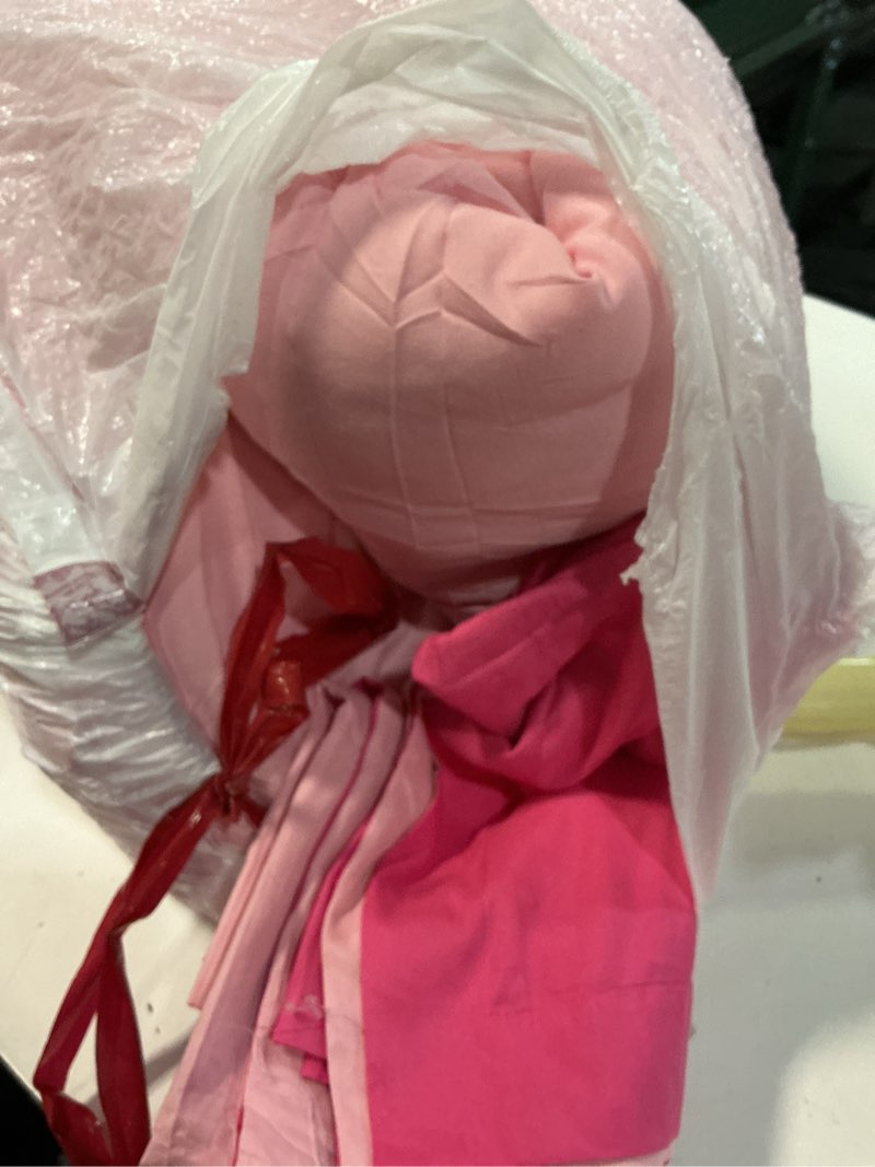 Condition photo showing As Is for HIG 3pc Pink Queen Size Comforter Set - All Season Reversible Down Alternative Bedding Comforter Set - Quilted Duvet Insert with Corner Tabs - Box Stitched Blanket - Breathable, Soft, Fluffy