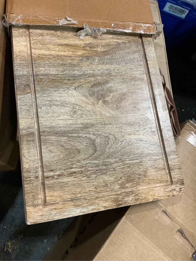 Condition photo showing Good Condition for wooden stove top cover board for gas burner & electric stove, mango wood noodle board stove cover with handle for gas stovetop 4 & 5 burners, stove top cutting board oven top cover cooktop protector