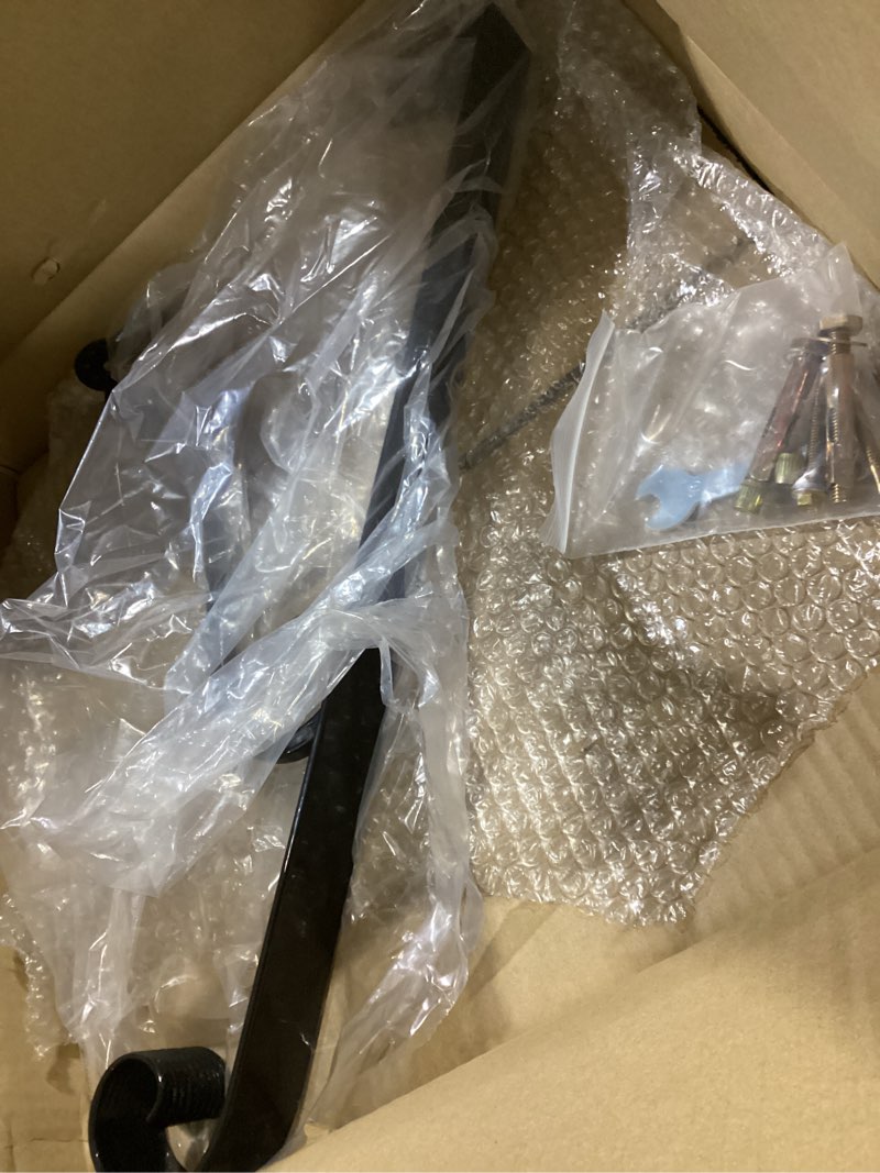 Condition photo showing As Is for 21.7" Outdoor Stair Handrails,1-2 Steps Stairs Rails-Wall Mounted Wrought Iron Hand Railing-Staircase Grab Rail-Heavy Duty Metal Art Handrail for Outdoor Steps-Porch Garage-Anti-Corrosion Carbon Steel SHR25-V3