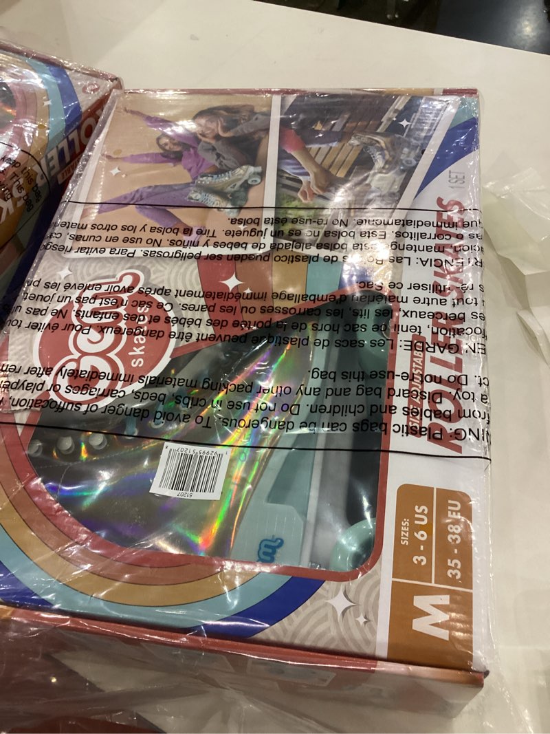 GEM QUAD ROLLER SKATES - Holographic Blue, Size 3-6