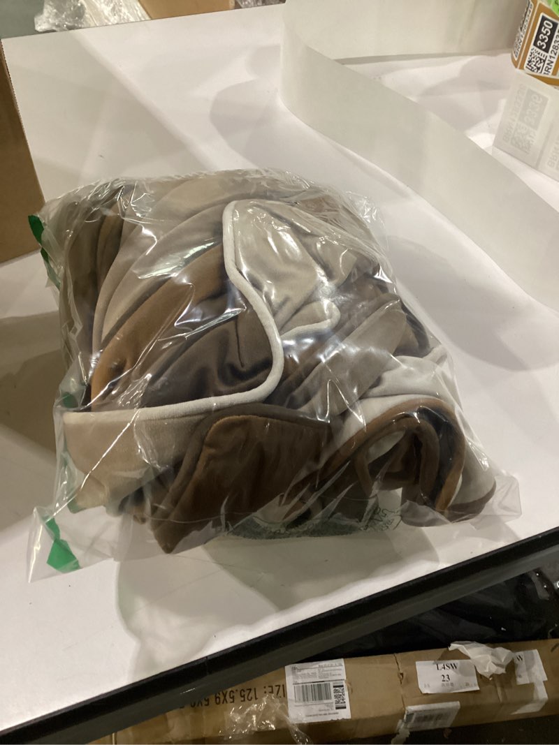 Condition photo showing New/Like New for MONDAY MOOSE Decorative Throw Pillow Covers Cushion Cases, Set of 4 Soft Velvet Modern Double-Sided Designs, Mix and Match for Home Decor, Pillow Inserts Not Included (24x24 inch, Brown/Beige) Brown/Beige 24" x 24" (Pack of 4)