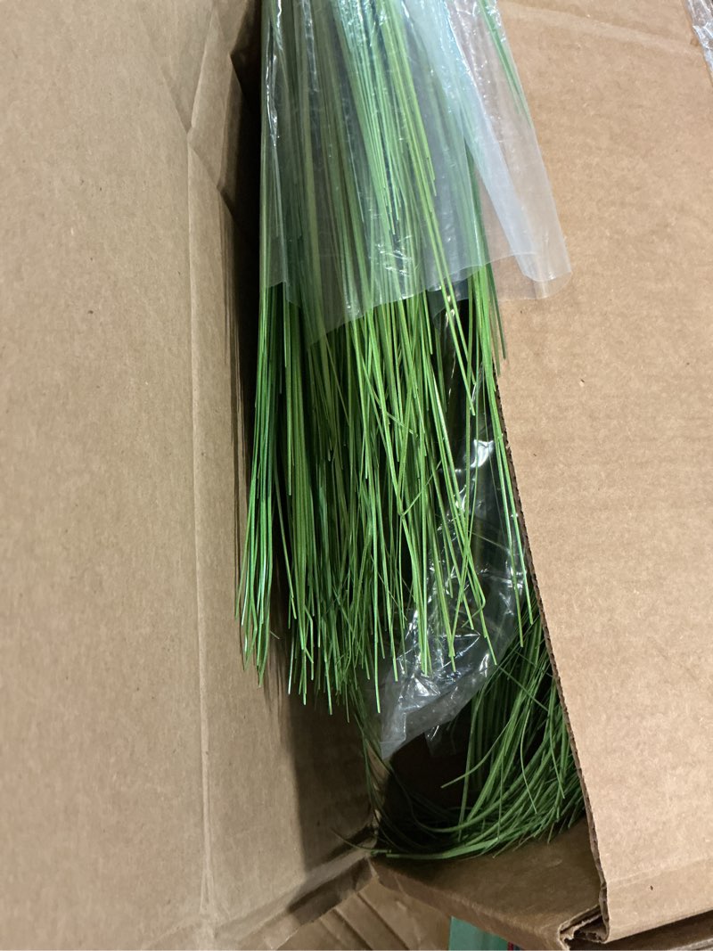 Condition photo showing As Is for tigeen 72 pcs 33 inch faux grasses for outdoor planters, uv resistant fake tall grass, artificial grass plants for outdoor decor, artificial greenery stems weed for room home summer vase decor (green) green 72