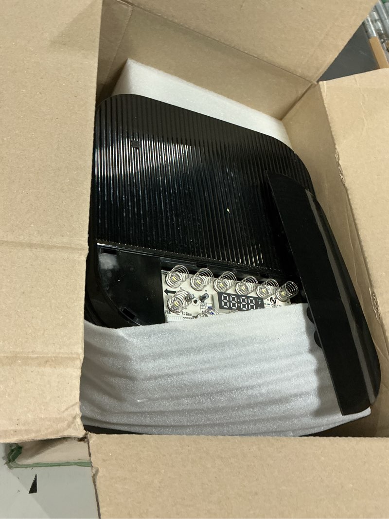 Condition photo showing As Is for Nutrichef 5.8 Quart Air Fryer | 8-1 Preset Cook Modes | Transparent Fry Bowl for Best Cooking Results | Cook Shrimp, Steak, Fries, Wings, Chicken & More | Precise Temperature Control & Time | Grey