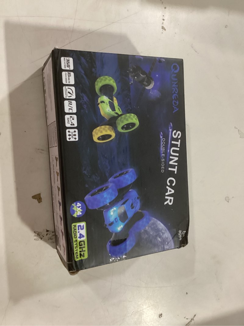 Condition photo showing New/Like New for Remote Control Car, RC Cars Toys for Kids Ages 6-12, 4WD Stunt Car with LED Lights & 360° Flips, 2.4GHz, Upgraded USB-C Modular Batteries, 8-10 Year Old Boys Birthday Gift 1-Blue