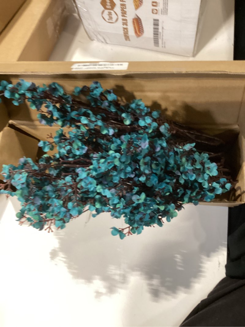 Condition photo showing Good Condition for babys breath artificial flowers 8 bundles real touch uv resistant fake flowers silk faux flowers for vase home office wedding diy floral indoor outdoor centerpiece table decoration peacock blue