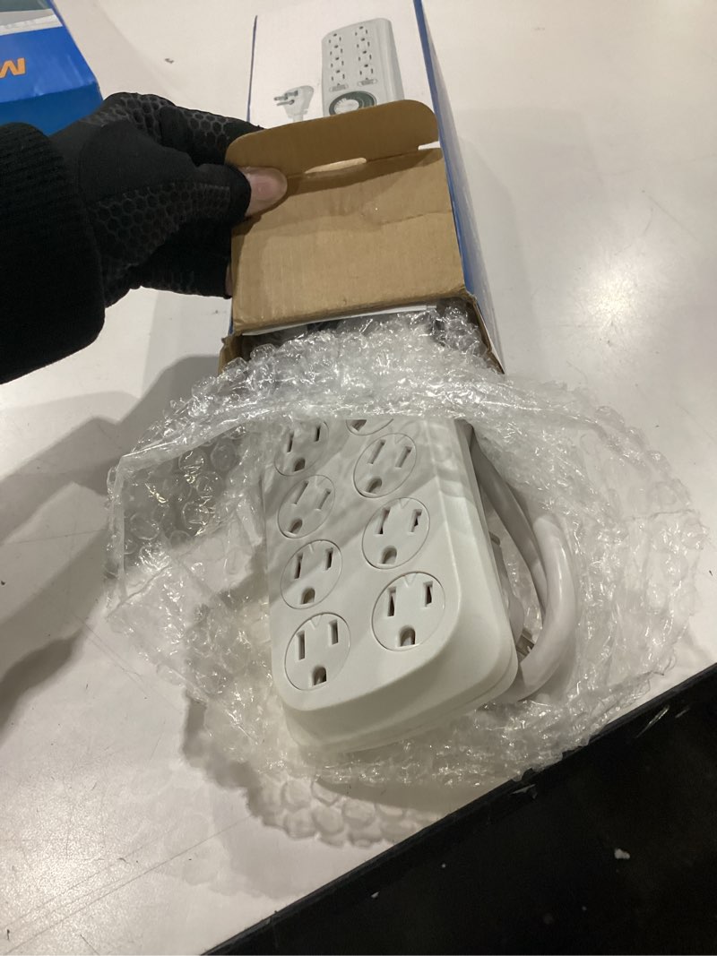 Condition photo showing New/Like New for DEWENWILS Mechanical Timer Power Strip with 8 Outlets, Flat Plug, 6ft Long Cord, Overload Protection, Indoor Timer for, Bearded Dragon Tanks, Aquarium, Grow Lights, Plants, Reptile Light, UL Listed White