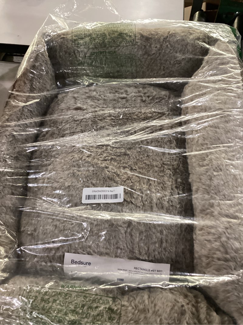 Condition photo showing Good Condition for bedsure washable dog bed small medium size dog - rectangle fluffy plush pet bed puppy bed, comfy corduroy fleece and nonskid bottom,25x21x7inches,suitable for pet up to 20lbs,brown brown 25"l x 21"w x 7"th