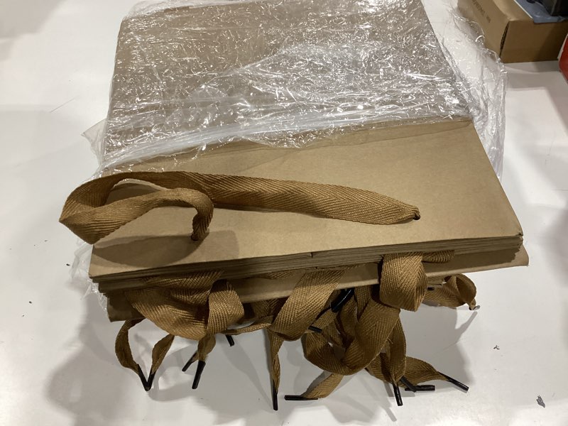 Condition photo showing Good Condition for yesland 30 pack kraft bags with ribbon handles, 3 sizes paper gift wrap and shopping bags, reusable square large retail business packaging bags for goodie, party, wedding, present(10'', 8'', 6'') brown