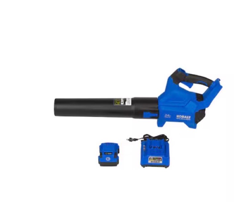 kobalt 24-volt 500-cfm 120-mph battery handheld leaf blower 4.0 ah