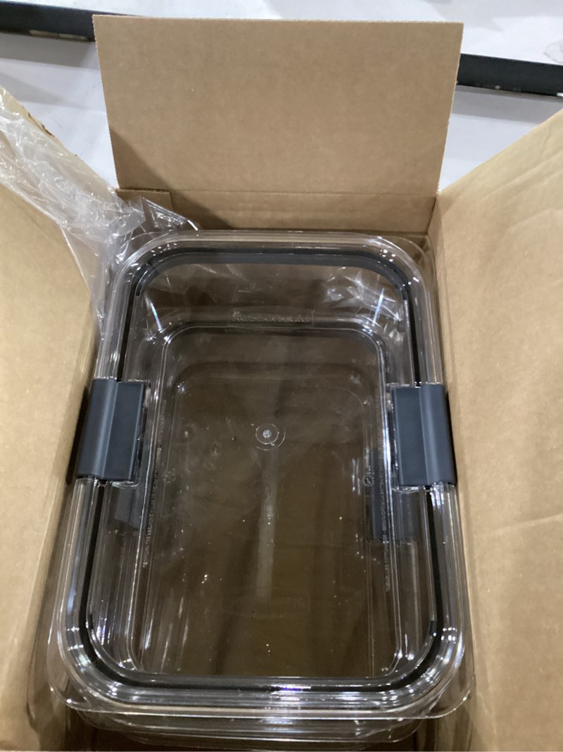 Condition photo showing Good Condition for rubbermaid brilliance bpa-free food storage containers with lids, airtight clear set of 2 (9.6 cup), ideal for lunch, meal prep, and leftovers 9.6 cup (4-piece)